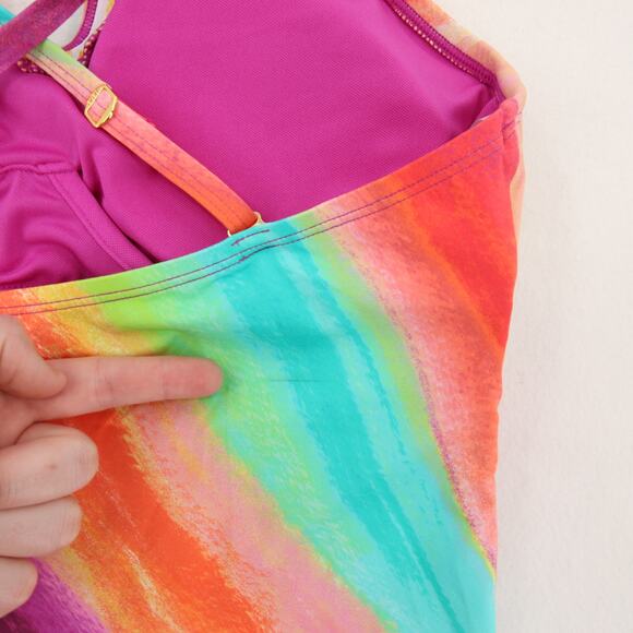 Bleu Rod Beattie Splash Out Tankini Top High Neck Keyhole Multicolor Size 8 NWT - Picture 7 of 13